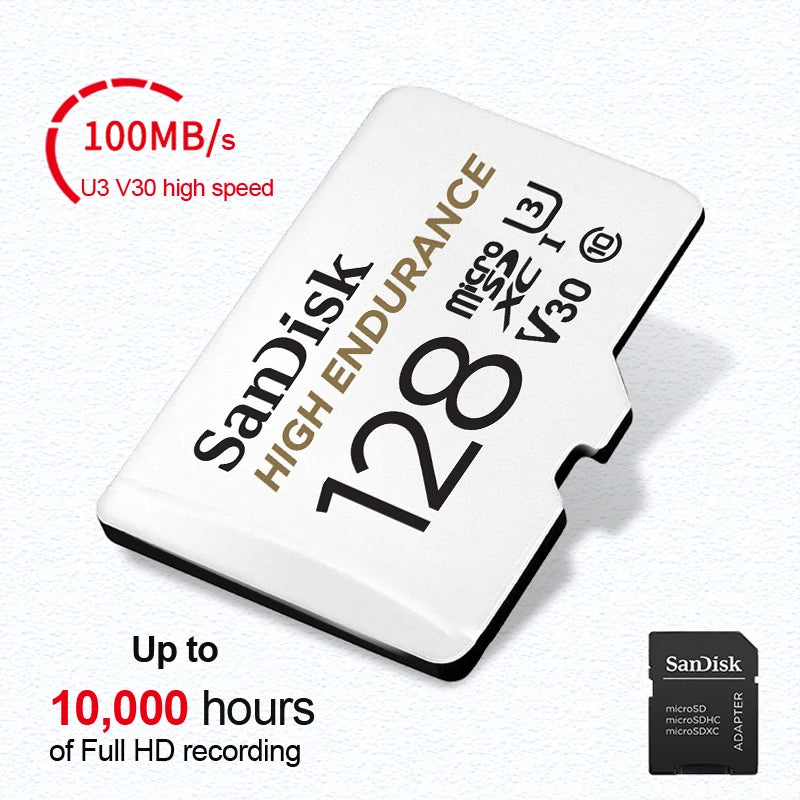 SanDisk High Endurance Video Monitoring 64GB 128GB 256GB Memory Card Ultra 32GB TF Card Extreme/Extreme PRO 4K UHD MicroSD C10