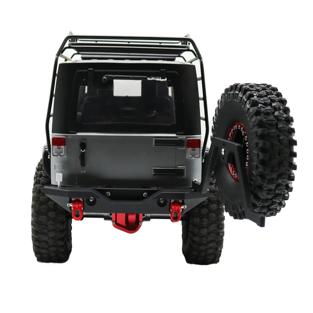 1/10 RC Crawler Car Axial SCX10 II III 90046 90047 AXI03007 TRX4 Aluminum Rear Bumper Bull Bar With Light Tire Holder