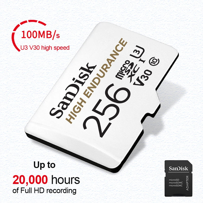 SanDisk High Endurance Video Monitoring 64GB 128GB 256GB Memory Card Ultra 32GB TF Card Extreme/Extreme PRO 4K UHD MicroSD C10