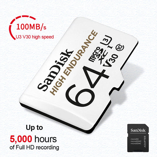 SanDisk High Endurance Video Monitoring 64GB 128GB 256GB Memory Card Ultra 32GB TF Card Extreme/Extreme PRO 4K UHD MicroSD C10