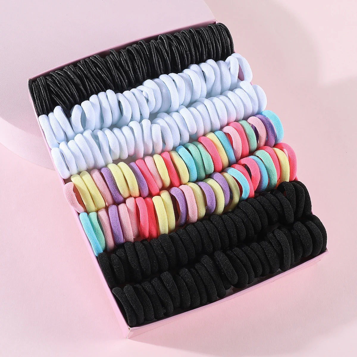 250/300Pcs Girls Colorful Hair Bands Set Nylon Elastic Rubber Band Children Ponytail Holder Scrunchies Kids Hair Accessories