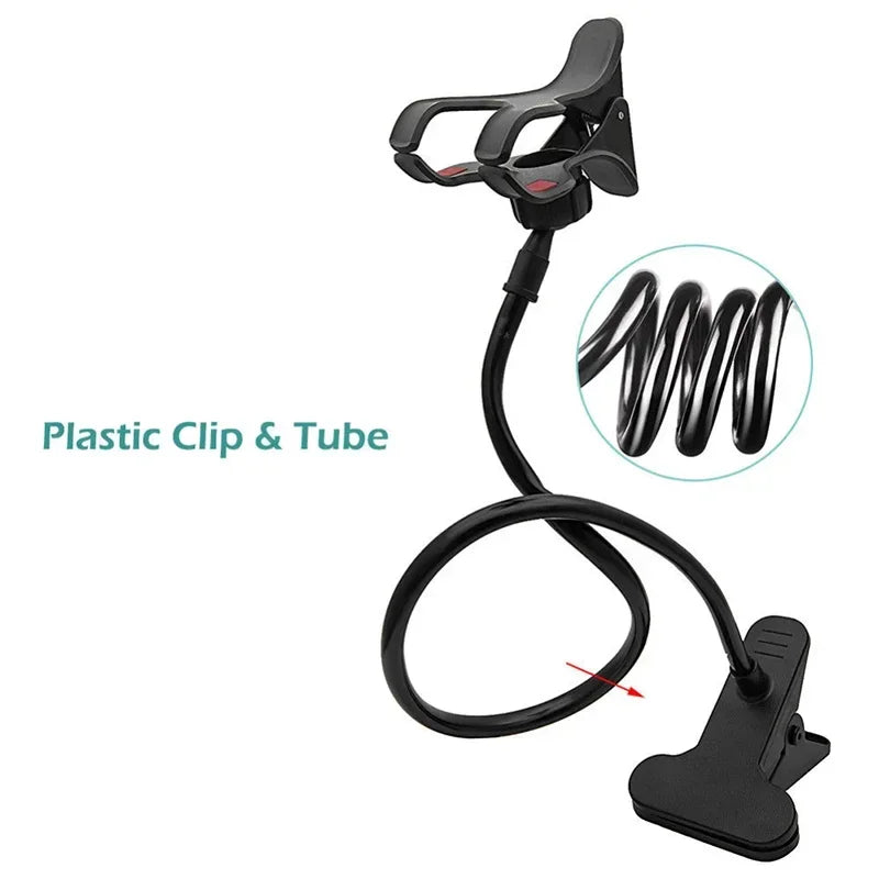 Universal Lazy Mobile Phone Gooseneck Stand Holder Stents Flexible Bed Desk Table Clip Bracket for Phone Flexible Holder Arm