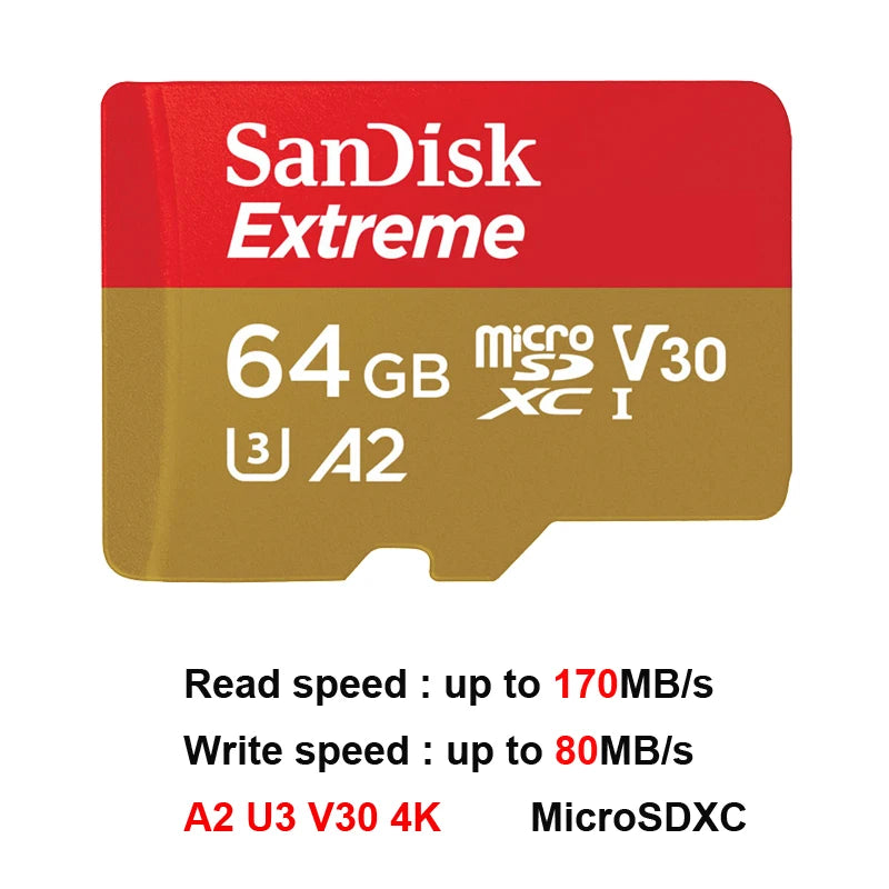 SanDisk High Endurance Video Monitoring 64GB 128GB 256GB Memory Card Ultra 32GB TF Card Extreme/Extreme PRO 4K UHD MicroSD C10