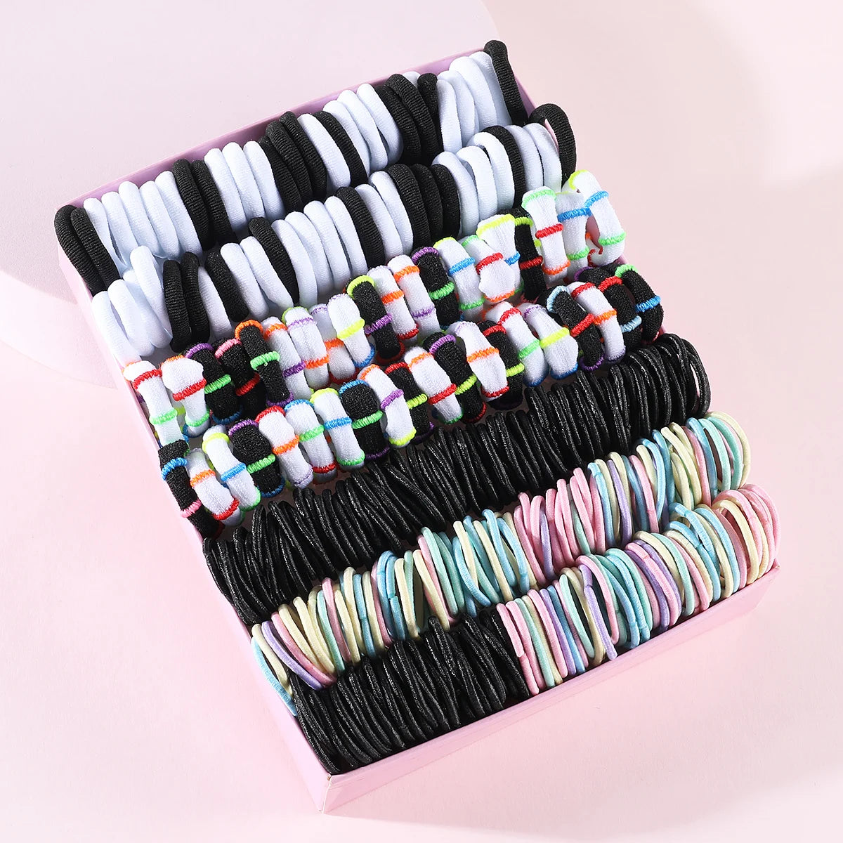 250/300Pcs Girls Colorful Hair Bands Set Nylon Elastic Rubber Band Children Ponytail Holder Scrunchies Kids Hair Accessories