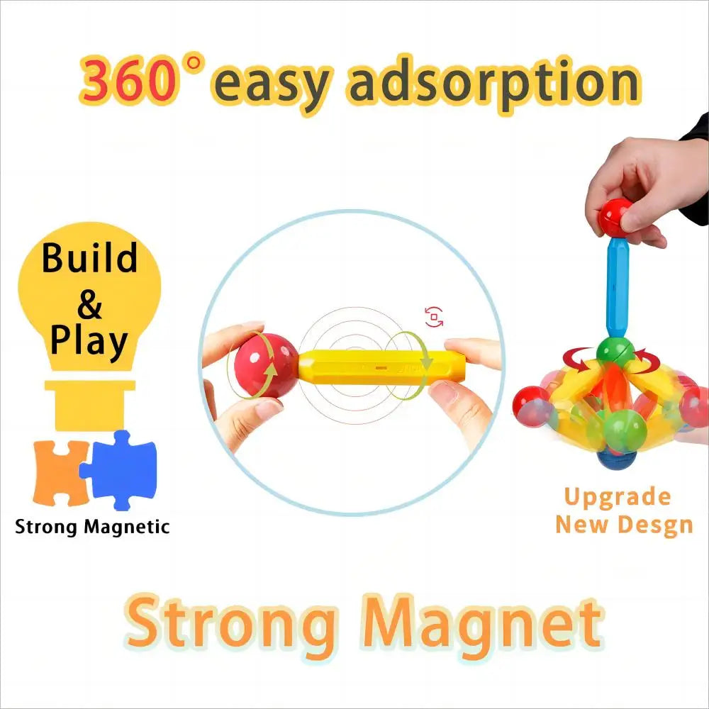 Romboss Magnetic Building Blocks Constructor Set Kids Magnetic Rods Stick Building Blocks Educational Toys for Children Gifts