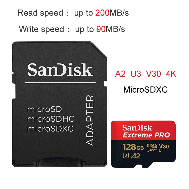 SanDisk High Endurance Video Monitoring 64GB 128GB 256GB Memory Card Ultra 32GB TF Card Extreme/Extreme PRO 4K UHD MicroSD C10