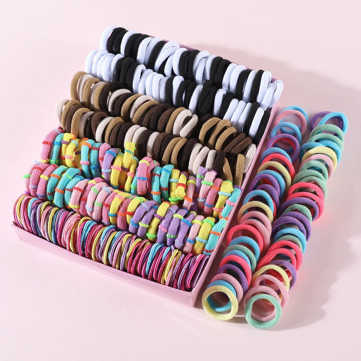 250/300Pcs Girls Colorful Hair Bands Set Nylon Elastic Rubber Band Children Ponytail Holder Scrunchies Kids Hair Accessories