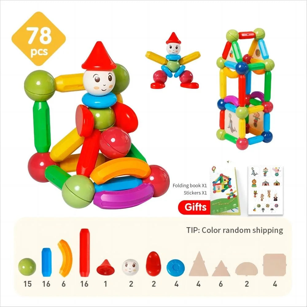 Romboss Magnetic Building Blocks Constructor Set Kids Magnetic Rods Stick Building Blocks Educational Toys for Children Gifts