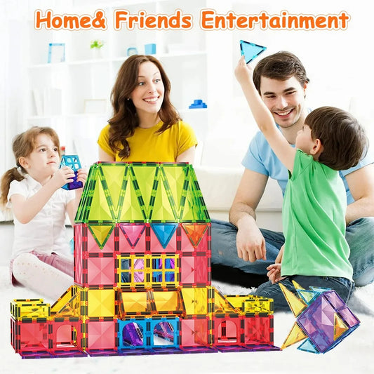 Montessori Educational Toys Magnetic Building Blocks Children DIY Construction Sets Star Diamond Magnetic Tiles for Kids Gift