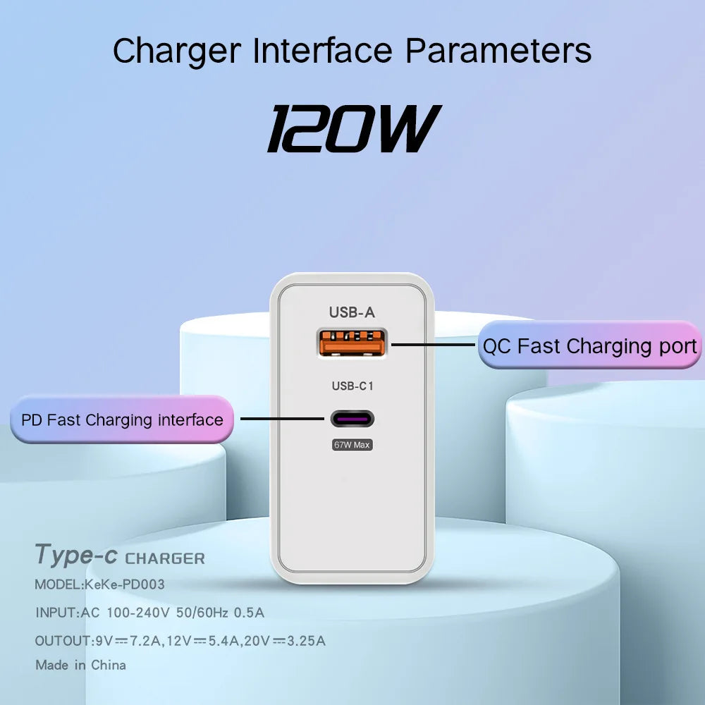 Xiaomi 6A 120W Ultra-Fast Charger Cable Quick Charger 3.0 USB Type C PD Cable High Speed Charging  Suitable For iPhone 16 Xiaomi