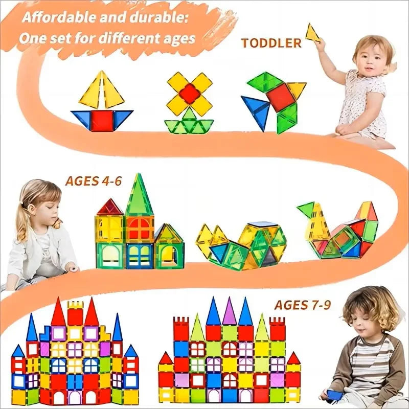 Romboss Magnetic Building Blocks Constructor Set Kids Magnetic Rods Stick Building Blocks Educational Toys for Children Gifts