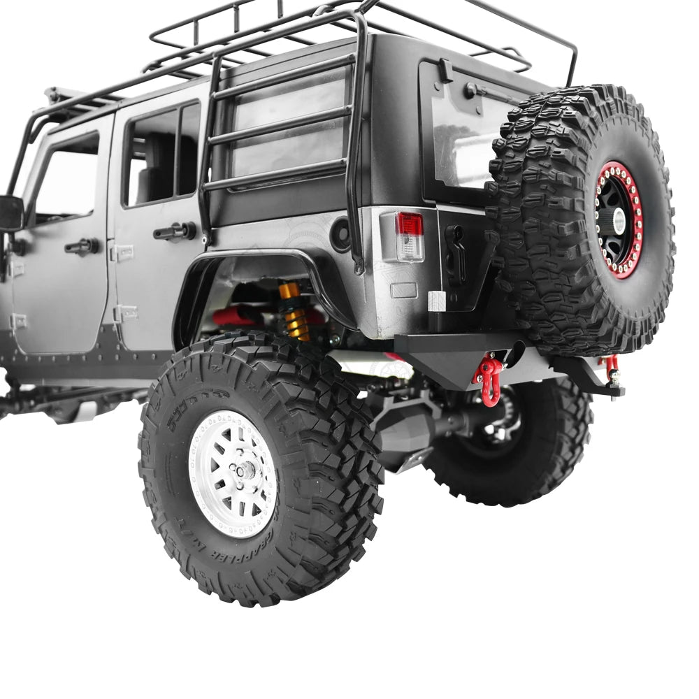 1/10 RC Crawler Car Axial SCX10 II III 90046 90047 AXI03007 TRX4 Aluminum Rear Bumper Bull Bar With Light Tire Holder