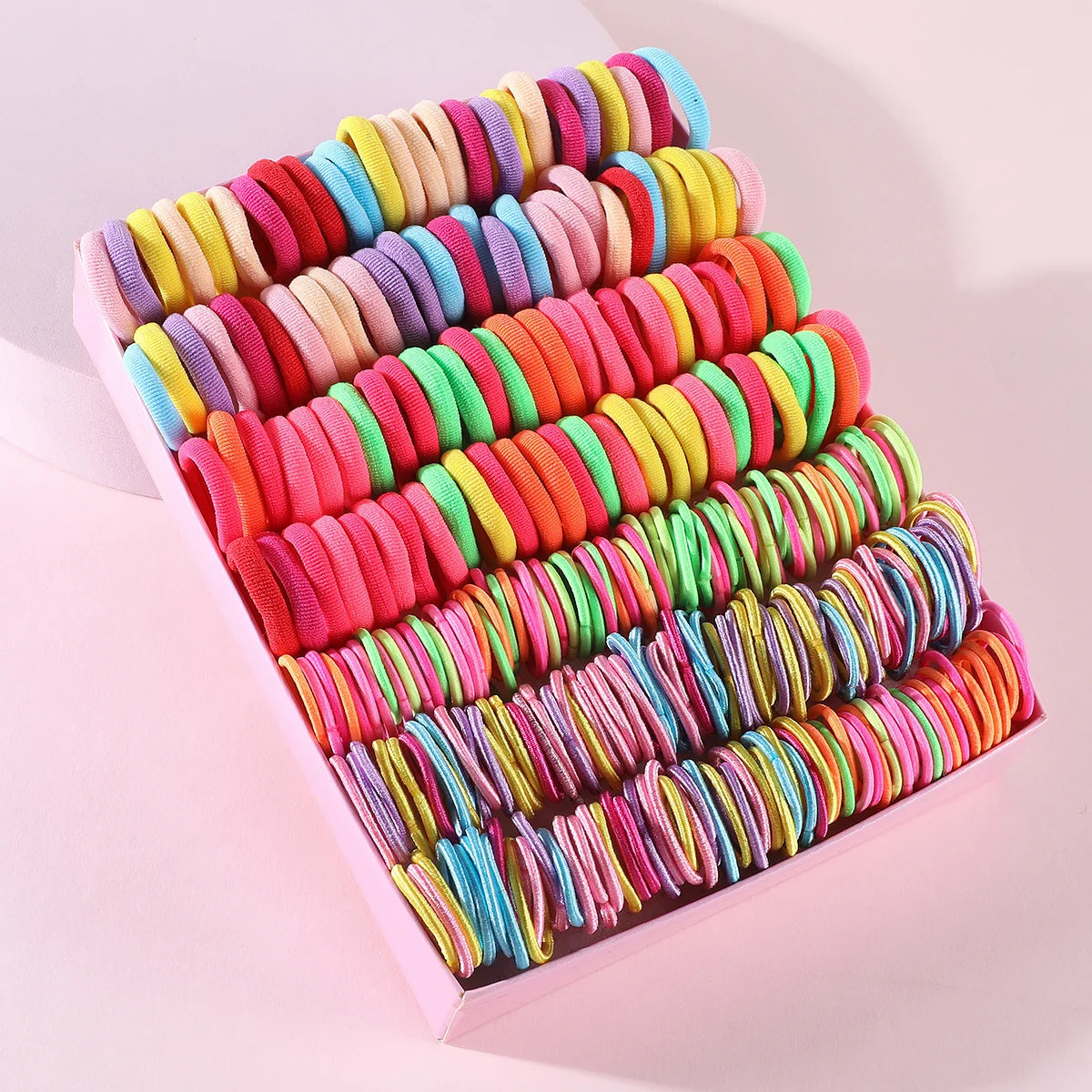 250/300Pcs Girls Colorful Hair Bands Set Nylon Elastic Rubber Band Children Ponytail Holder Scrunchies Kids Hair Accessories