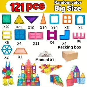 Montessori Educational Toys Magnetic Building Blocks Children DIY Construction Sets Star Diamond Magnetic Tiles for Kids Gift